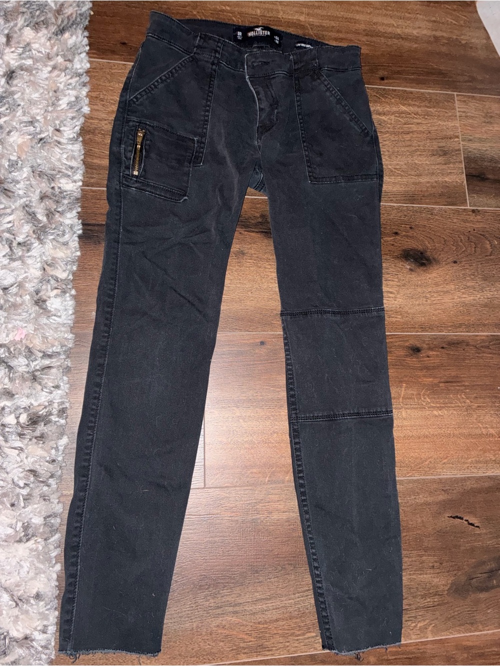 Hollister Women's Black Skinny Jeans with Cargo Pocket